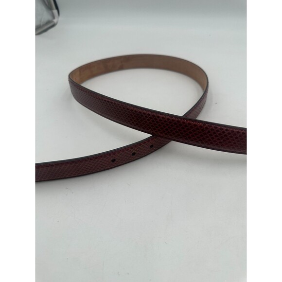 Authentic Gucci Women\'s Burgundy Lizard Leather Belt 411728 Sz 38 Made In Italy main image 5